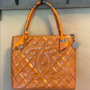 Tangerine satin purse strap scarves